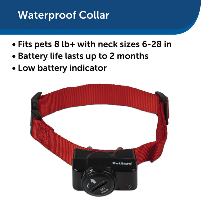 PetSafe Wireless Fence Pet Containment System with Extra Battery Pack, Covers up to 1/2 Acre, for Dogs Over 8 lb., Waterproof Receiver with Tone/Static Correction