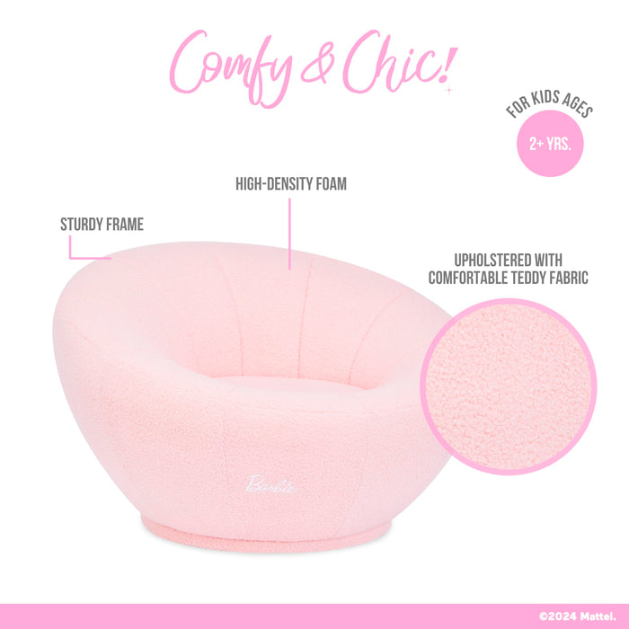 Evolur Barbie I'm Unstoppable Kid's Couch in Pink