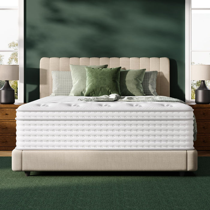 Queen Mattress, 12-Inch Luxury Hybrid Mattress, Fiberglass-Free Mattress in a Box with Gel-infused Memory Foam, Individual Pocket Spring for Motion Isolation-Edge Support,CertiPUR-US,10-Year Warranty