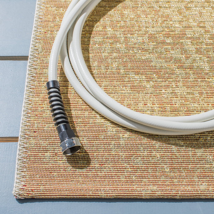SAFAVIEH Barbados Sand Footprints Outdoor Area Rug, Gold/Blue, 8' x 10