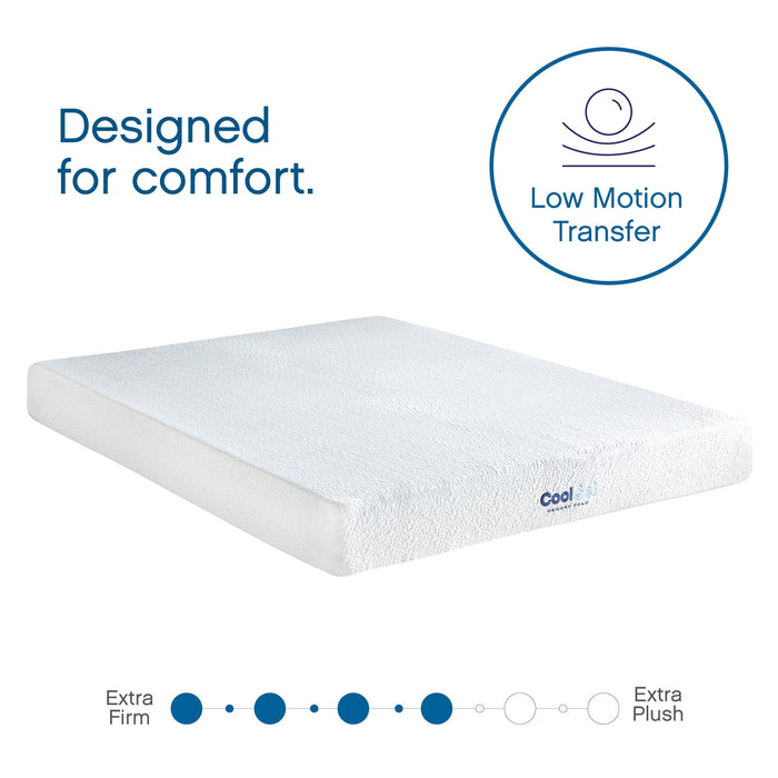 Cool Gel 8" Twin Medium Tight Top Gel Memory Foam Mattress, White
