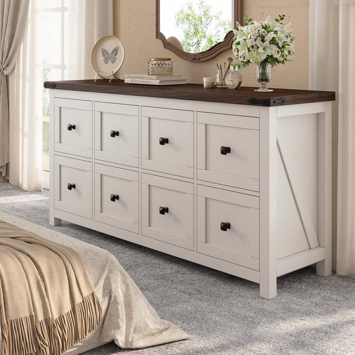 EnHomee Dresser for Bedroom White Dresser TV Stand Farmhouse Dresser w