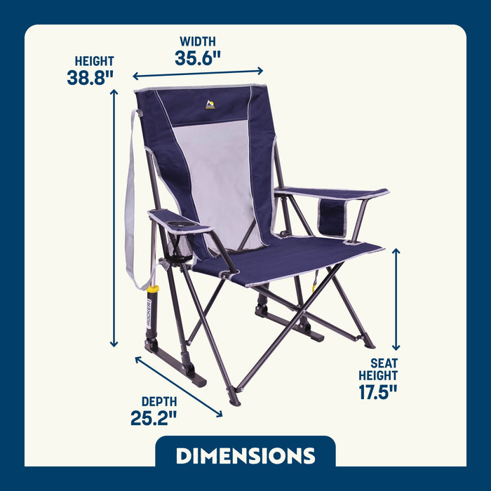 GCI Outdoor Comfort Pro Rocker Camping Chair with Mesh Backrest, Indig