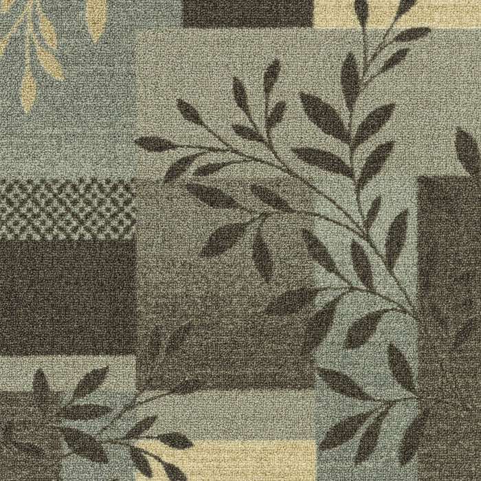 Mainstays Traditional Leaf Block Gray Print Indoor Area Rug, 7 ft x 10