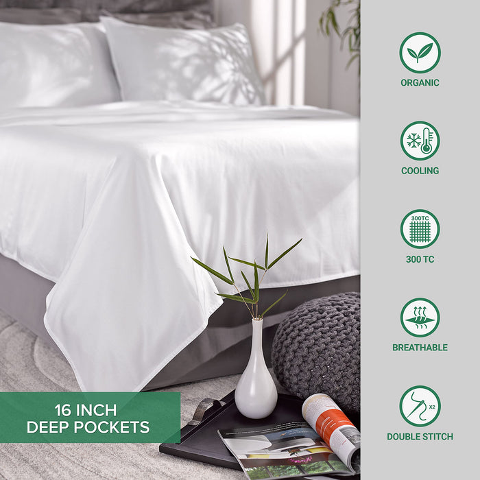 PURE BAMBOO Sheets 100% Genuine Bamboo Viscose, King, Sterling Blue