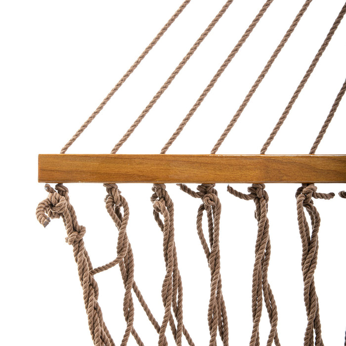 Original Pawleys Island 13DCAB Large Antique Brown DURACORD Rope Hammock with Extension Chains & Tree Hooks, Handcrafted in The USA, Accommodates 2 People, 450 LB Weight Capacity, 13 ft. x 55 in.