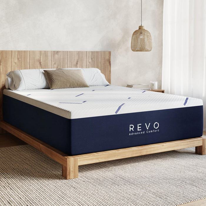 REVO Sleep 14-inch Queen Gel Memory Foam Mattress - Cooling Queen Mattress with Superior Comfort and Posture Support