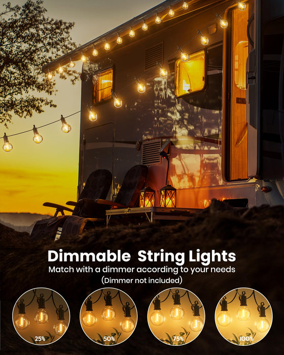 Brightown Outdoor String Lights, 29FT G40 LED IP65 Waterproof Patio Lights