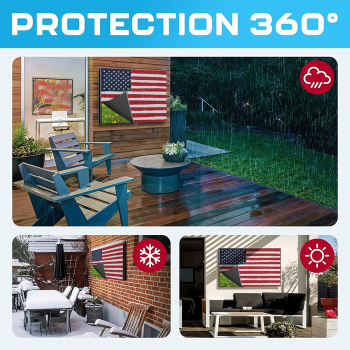 Outdoor TV Cover 55 Inch Weatherproof and Waterproof | TV Cover for Outside 55 | Outdoor TV Enclosure | Smart Shield TV Screen Protector for Outside TV | TV Display Protectors