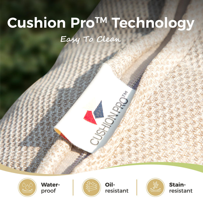 MIXPATIO 4 Piece Patio Furniture Set, 2 x Rocking Chair, 1 x 2-Seat Sofa with Marbling Coffee Table, All Cushioned 4 Seats Outdoor Conversation Set for Lawn Garden Backyard, Beige