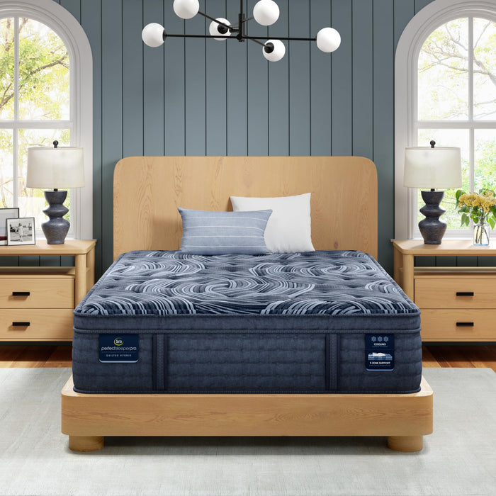 Serta Perfect Sleeper Pro - Valais 15" Plush Pillow Top Queen Latex Hybrid Mattress - 5 Support Zones and Cooling Tech for Premium Hybrid Comfort - 100 Night Trial, CertiPUR-US Certified
