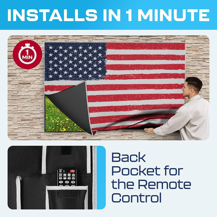 Outdoor TV Cover 55 Inch Weatherproof and Waterproof | TV Cover for Outside 55 | Outdoor TV Enclosure | Smart Shield TV Screen Protector for Outside TV | TV Display Protectors
