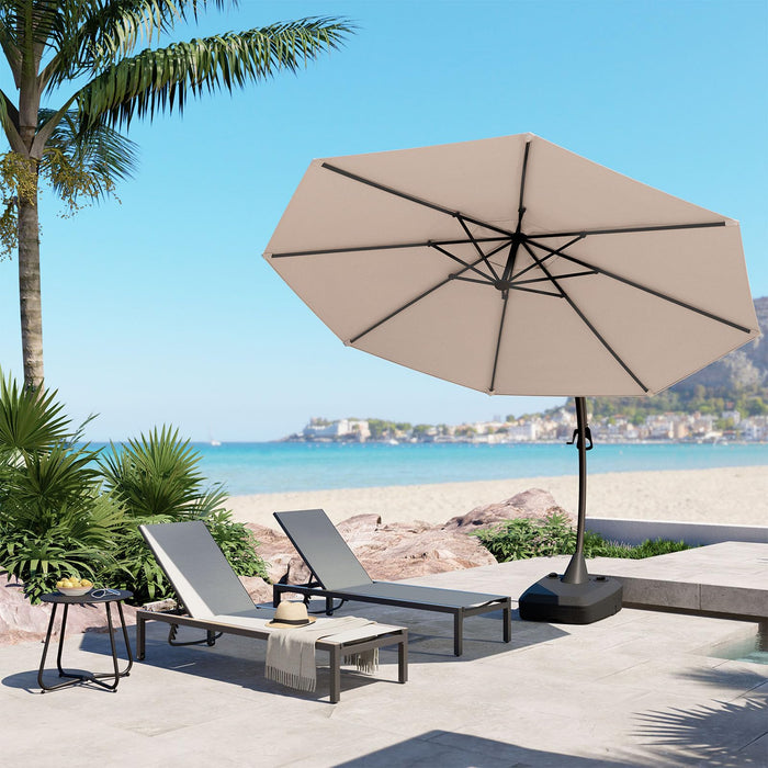 Grand patio 11FT Cantilever Umbrella with Base Outdoor Large Round Alu Grand patio 11FT Cantilever Umbrella with Base Outdoor Large Round Alu