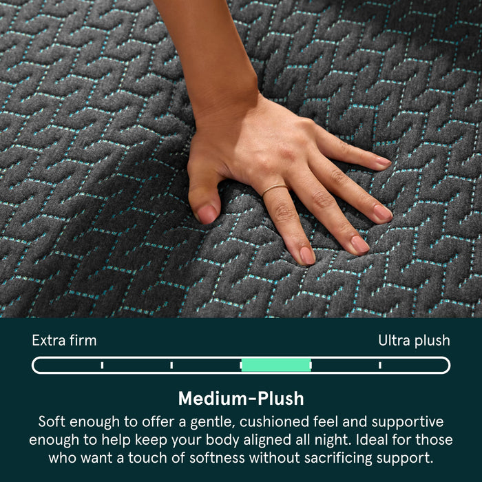 Tuft & Needle Mint Hybrid Medium Plush Full Size Mattress in a Box, Cooling Adaptive Foam, Individually-Wrapped Coils, 100 Night Trial, Fiberglass Free, CertiPUR-US, 10-Year Limited Warranty