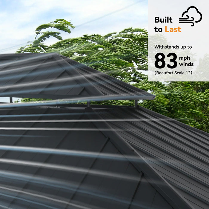 Modern Shade Wood Gazebo 12x16 with Double Galvanized Steel Roof