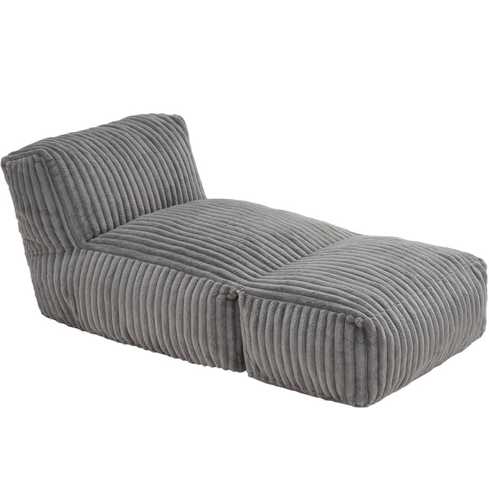 Hobestluk Big Bean Bag Lounger Chairs Large Beanbag Chair for Adults Bean Bag Sofa with Memory Foam Filled for Living Room, Bedroom or Balcony (Stripe Grey)