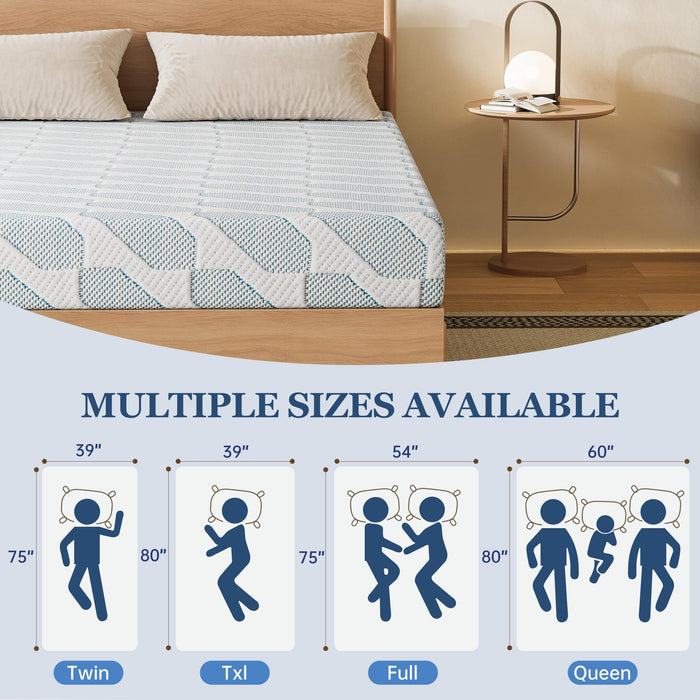 EYN Twin Size Memory Foam Mattress, 6 Inch Twin Bed Mattresses in a Box, Relieve Pressure with Medium Support, CertiPUR-US Certified, 75''L x 38''W