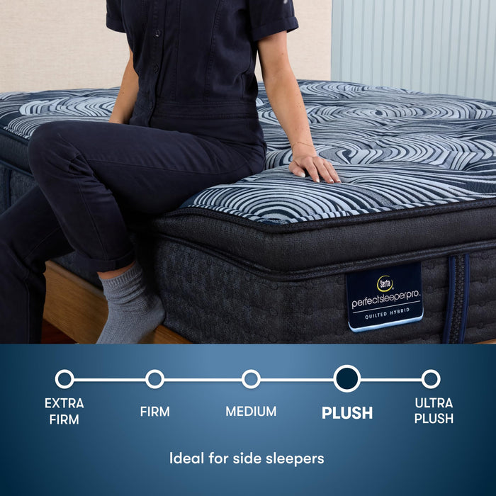 Serta Perfect Sleeper Pro - Valais 15" Plush Pillow Top Queen Latex Hybrid Mattress - 5 Support Zones and Cooling Tech for Premium Hybrid Comfort - 100 Night Trial, CertiPUR-US Certified