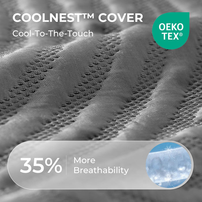 Sweetnight CoolNest Queen Mattress, 14 inch Cooling Gel Queen Size Memory Foam Mattress for Cool Night Sleep, 5-Zone Ergo Support for Pressure Relief, Medium Firm, CertiPUR-US Certified