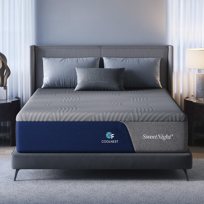 Sweetnight CoolNest 12 Inch King Mattress, Cooling King Size Memory Foam Mattress for Cool Night Sleep, 5-Zone Ergo Support for Pressure Relief, Medium, CertiPUR-US Certified