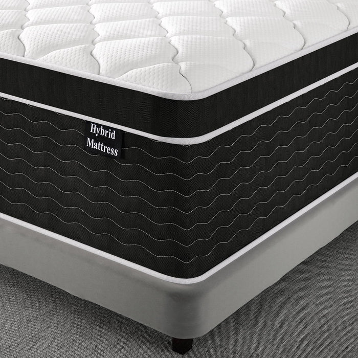 Ruoysun Queen Mattress, 14 inch Bed Mattress in a Box, Medium Firm Hybrid Mattresses Queen Size with Gel Memory Foam and Pocket Springs, Pressure Relief & Upgraded Support, Cooling and Breathable