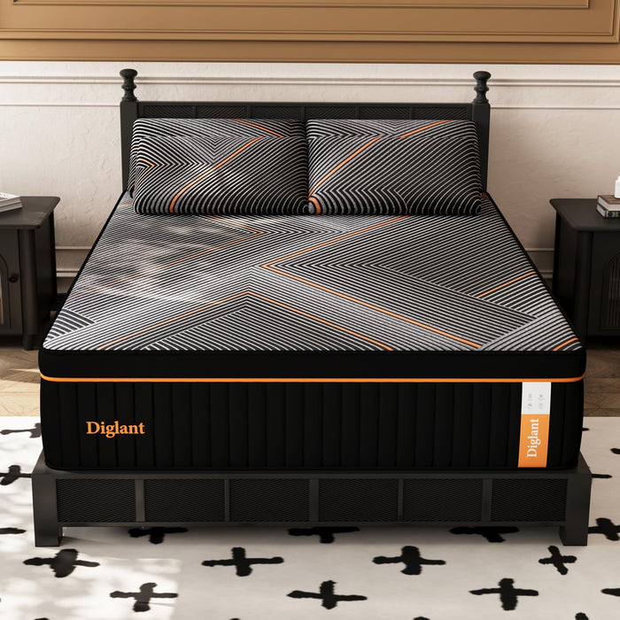DIGLANT Queen Mattress,14 Inch Plush Hybrid Mattress,Soft Memory Foam with Individually Pocket Springs Mattress Queen Size in Box, Euro Top Mattress for Pressure Relief,Balanced Support, 60"*80"