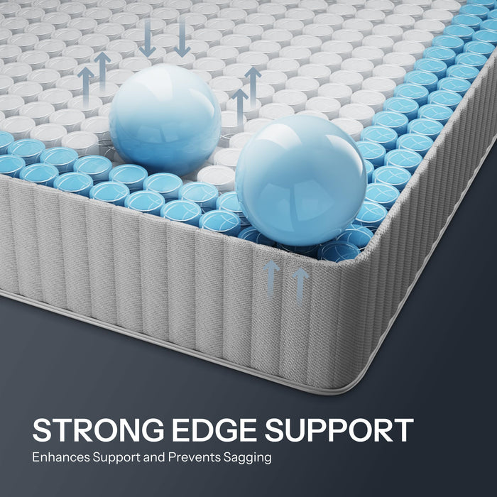 Hybrid Queen Mattress 10 Inch – Made in USA Medium Feel Queen Bed Mattress with Pocketed Coils & Cooling Gel Memory Foam, Reinforced Edge Support, CertiPUR-US Certified, Bed in a Box, SE-10-Q