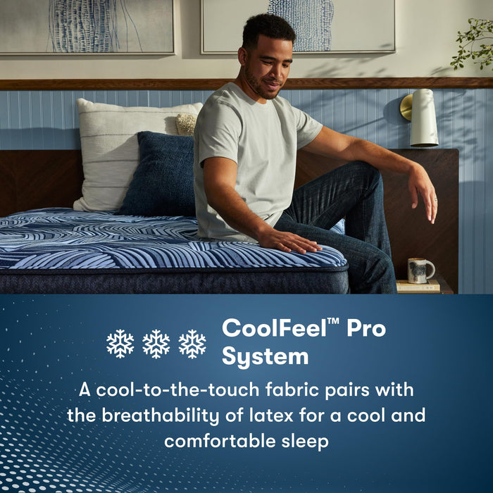 Serta Perfect Sleeper Pro - Valais 15" Plush Pillow Top Queen Latex Hybrid Mattress - 5 Support Zones and Cooling Tech for Premium Hybrid Comfort - 100 Night Trial, CertiPUR-US Certified