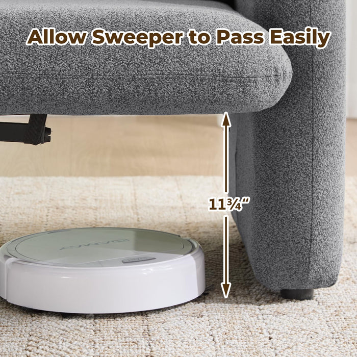 Furnimart Modern Loveseat Sofa, 54" 2-Seater Boucle Sofa, Comfy Upholstered Minimalist Couch, Small Couches for Small Spaces, Apartment, Office, Living Room, Bedroom, Dorm, Chenille Grey