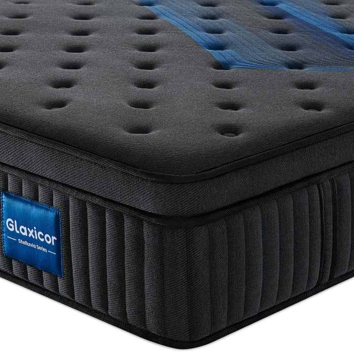 Glaxicor Twin XL Mattress, 12 Inch Gel Memory Foam Hybrid Mattresses with Moisture-Wicking Cover, Fiberglass Free, No Motion Isolation & Responsive Support, Luxury Single Mattress