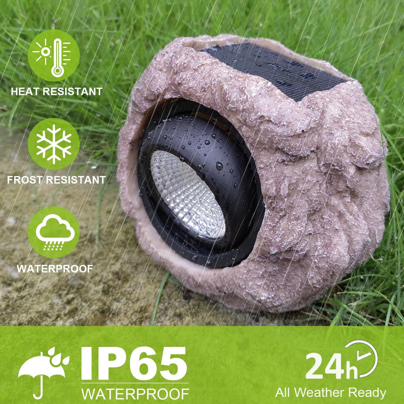 Cloud sakura Outdoor Solar Rock Light, Waterproof LED Solar Spotlight,