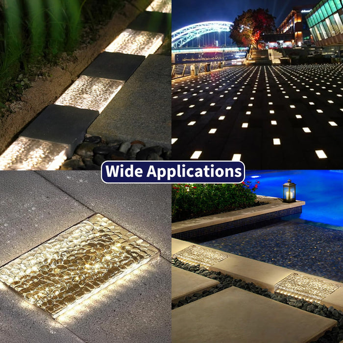 SHONELIGHTING Solar Paver Outdoor Lights, 6x9 Recessed Brick Light, Heavy Duty IP67 Waterproof LED, Landscape Lighting for Ground, Pool, Garden, Driveway (Warm White, 2Pack)