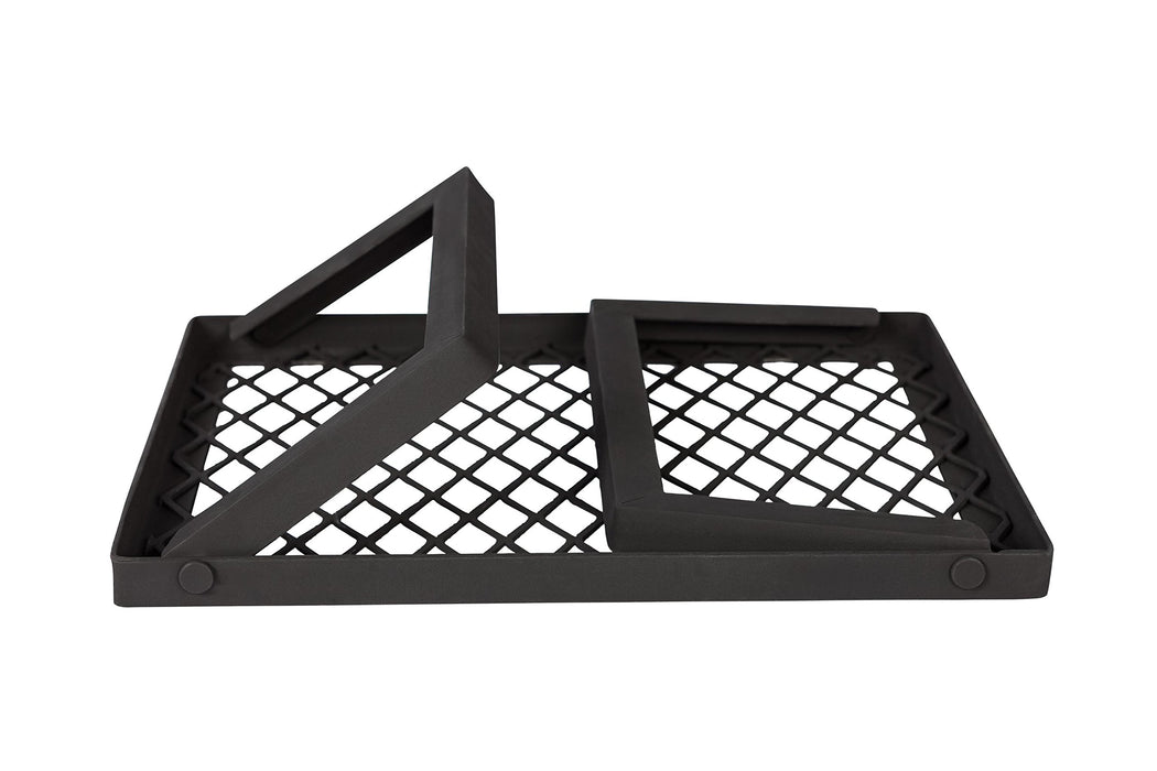 Amazon Basics Heavy-Duty Portable Camping Grill Grate for Outdoor Open Flame Cooking, Foldable, Sturdy, 15.9" x 12.2", Black