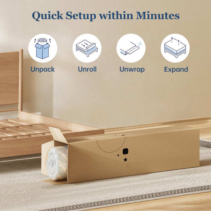 EYN Twin Size Memory Foam Mattress, 6 Inch Twin Bed Mattresses in a Box, Relieve Pressure with Medium Support, CertiPUR-US Certified, 75''L x 38''W