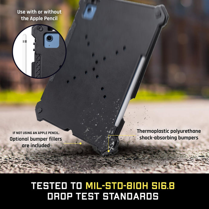 Mob Armor X Series iPad Case - Black Powder-Coated, Aircraft-Grade, Rustproof, Aluminum Construction, Compatible with 10th iPad Generations,iPad Air 4/5, iPad Pro 1/2/3/4th Except 12'9-10.9"