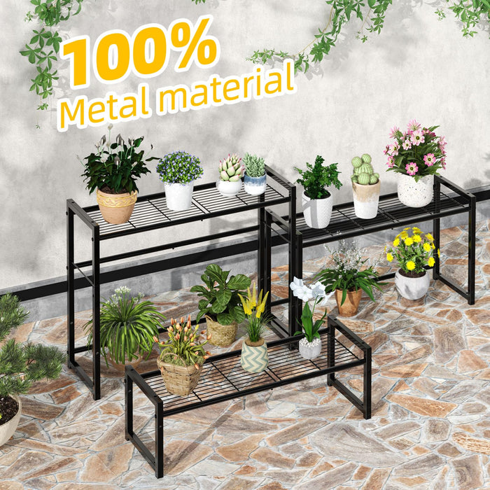 heavy plant pot stand Simple Trending 3 Tier Metal Plant Stand Outdoor Indoor Waterproof, St