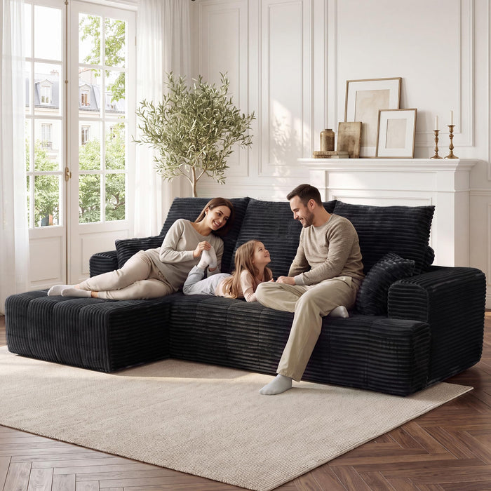 Markicks Boneless Couch, 109" Modular Sectional Sofa, L Shaped Cloud Couch