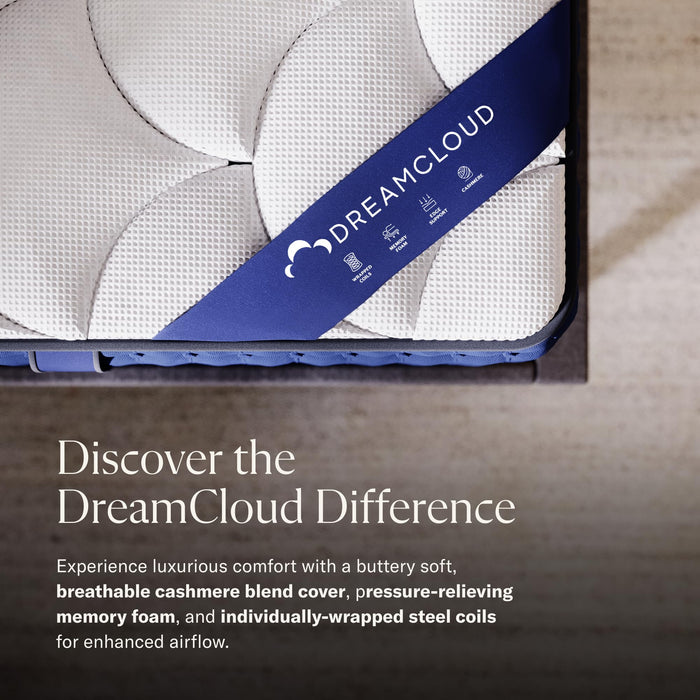 Dream Cloud 14" King Mattress - Luxury Hybrid Gel Memory Foam - 365 Night Trial - 7 Premium Pressure-Relieving Layers - Forever Warranty - CertiPUR-US Certified