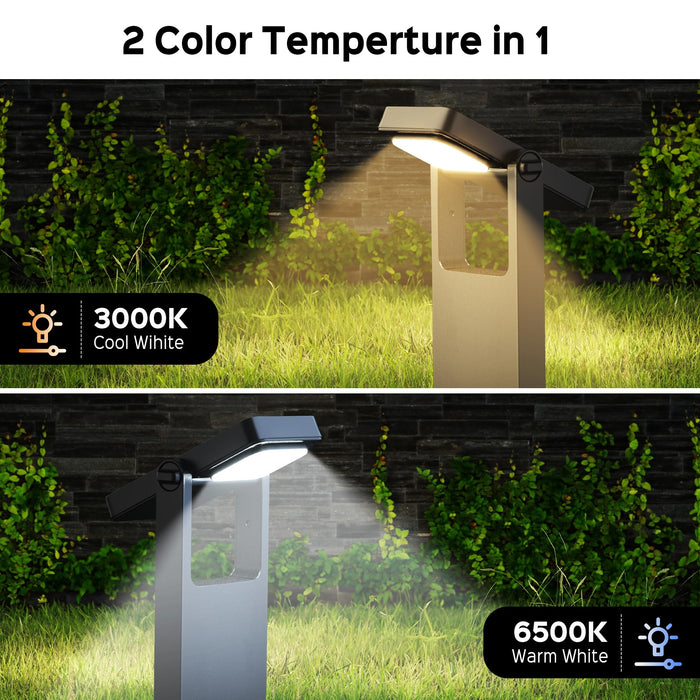 COXSENI Solar Pathway Lights Outdoor 4 Pack, 360° Adjustable Panel, 4 Modes Warm/Cool White, 12H Solar Powered Path Lights, IP65 Waterproof Landscape Lighting for Walkway Yard Garden