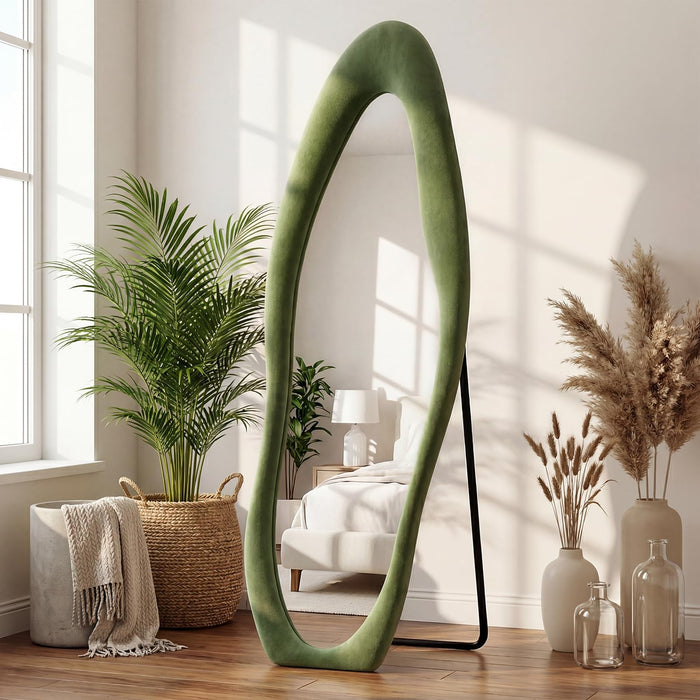 ZHUNFA Full Length Mirror, 65×24 Mirror Full Length Wrapped in Flannel