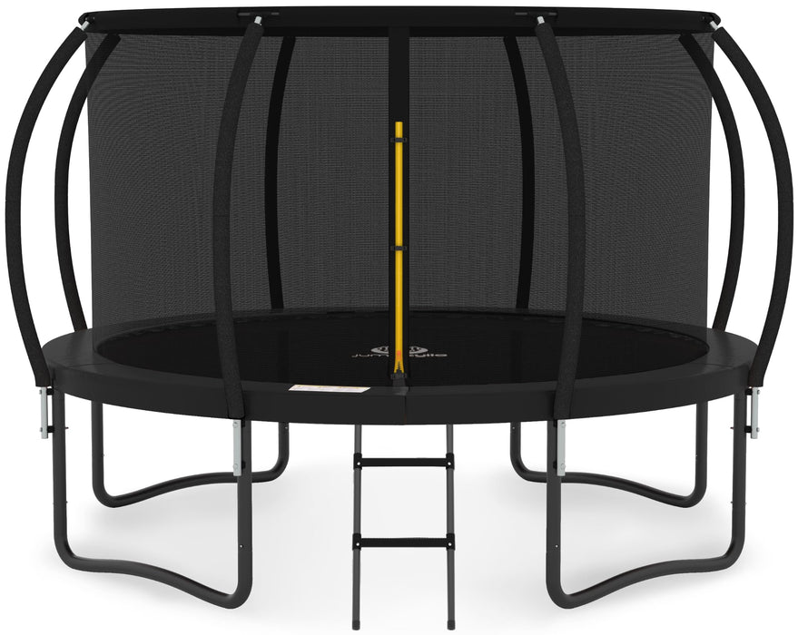 JUMPZYLLA Trampoline Outdoor 8FT 10FT 12FT 14FT 15FT 16FT with Enclosure and Ladder, ASTM Approved Recreational Trampolines for Kids and Adults, Anti-Rust Coated Frame
