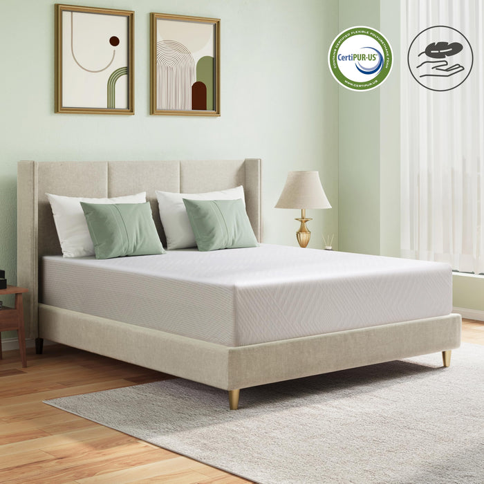 Queen Mattress in a Box, 10 inch Mattresses for Platform Bed Double Size Daybed, Green Tea Memory Foam Medium Firm