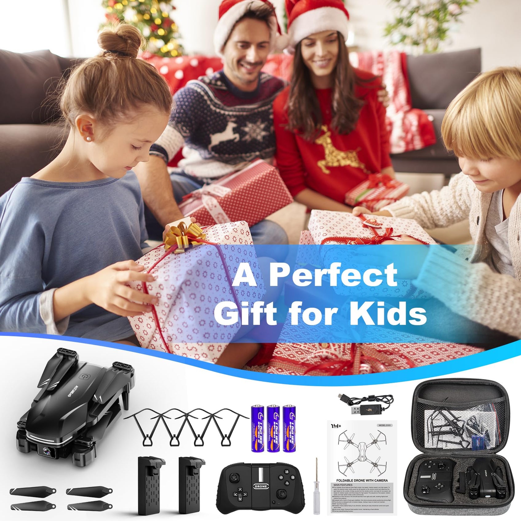 Drone with Camera 1080P HD FPV Foldable Drone for Beginners and Kids,
