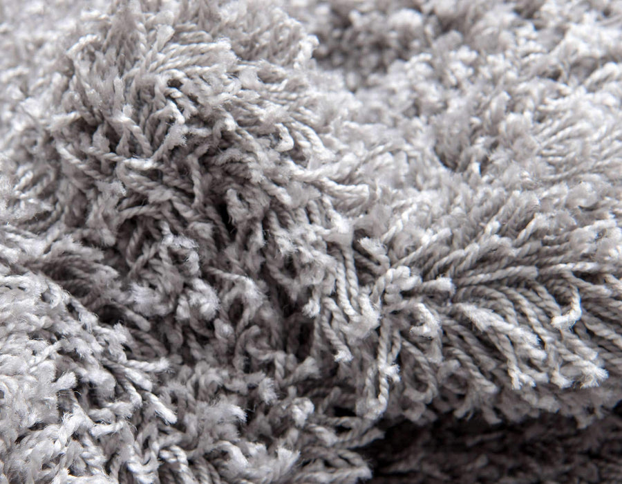 Unique Loom Solid Shag Collection Area Rug (7' 1" x 10' Rectangle, Cloud Gray)