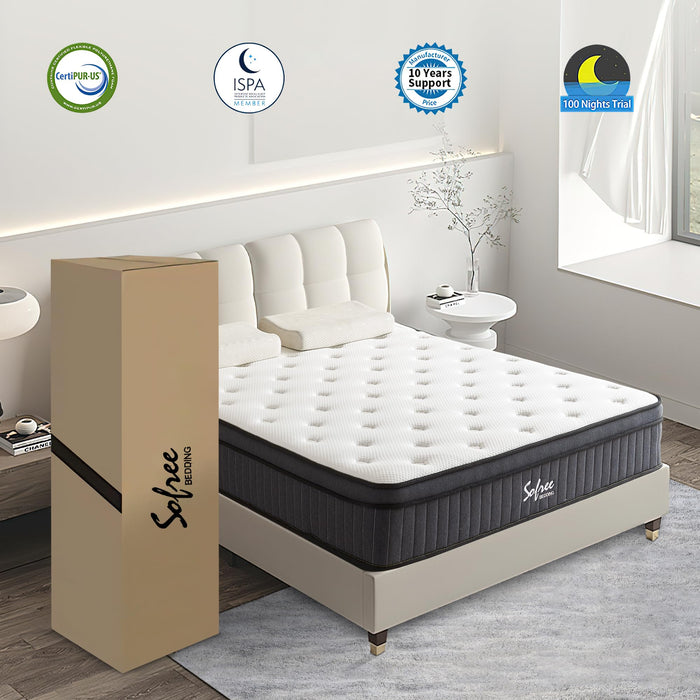 sofree bedding Full Size Mattress, 10 Inch Memory Foam Hybrid Mattress, Full Mattress in a Box for Motion Isolation, Strong Edge Support, Medium Firm
