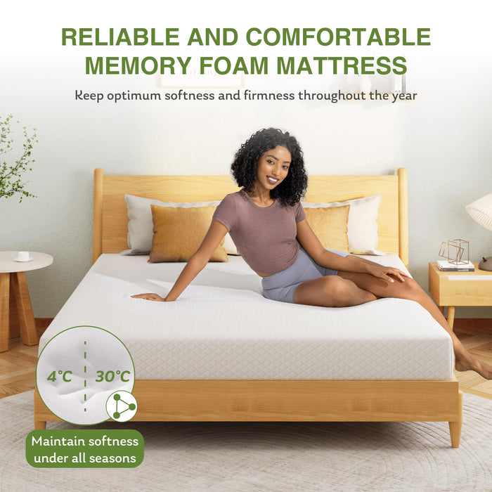 EGOHOME 6 Inch Twin Mattress for Kids, Memory Foam Mattress with Cooling Green Tea Gel, Relieve Pressure with Medium Firm Support, CertiPUR-US Certified, 75''L x 38''W, White