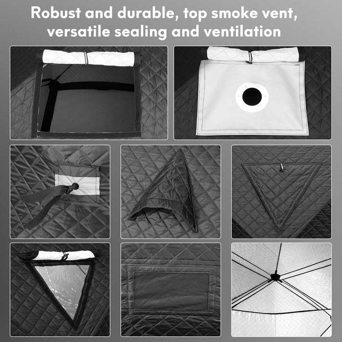 WILLOWYBE Portable Outdoor Sauna Set with Sauna Tent, Sauna Wood Stove for Dry Sauna, Cooking for Family and Friends