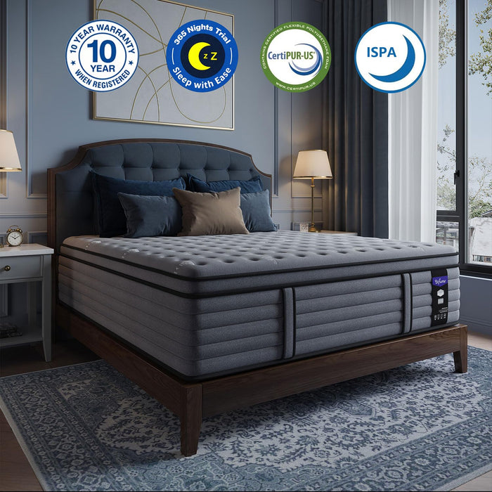 Twin Mattress 10 Inch, Hotel Luxury Hybrid Twin Size Mattress In A Box, Extra Enhanced Support, Relieve Back & Waist Pain, Cooling Sleep, Fiberglass-Free, CertiPUR-US, 365-Night Trial, Medium Firm