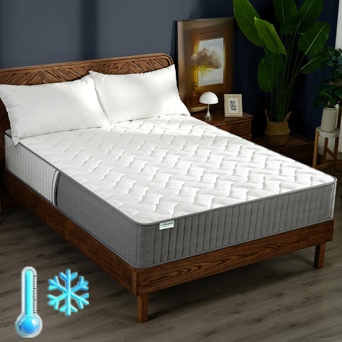 Hybrid Queen Mattress 10 Inch – Made in USA Medium Feel Queen Bed Mattress with Pocketed Coils & Cooling Gel Memory Foam, Reinforced Edge Support, CertiPUR-US Certified, Bed in a Box, SE-10-Q