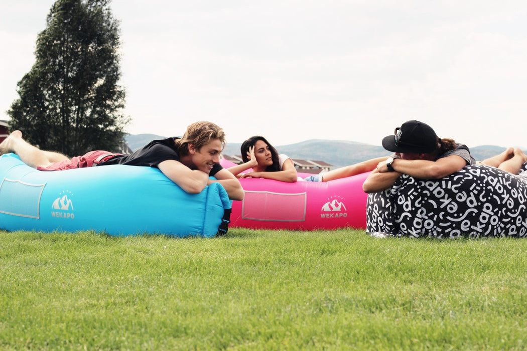 WEKAPO Inflatable Lounger Air Sofa Hammock-Portable,Water Proof& Anti-Air Leaking Design-Ideal Couch for Backyard Lakeside Beach Traveling Camping Picnics & Music Festivals (Pink)